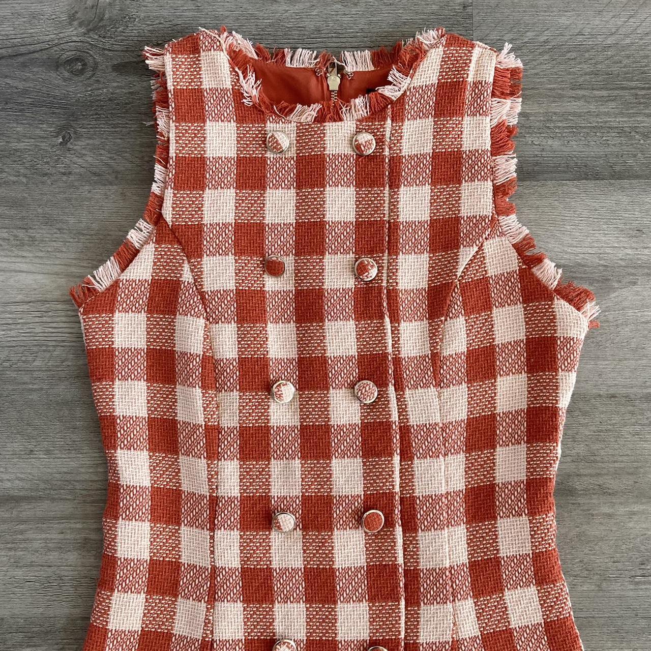 Forever 21 Women's Orange and Cream Dress Depop