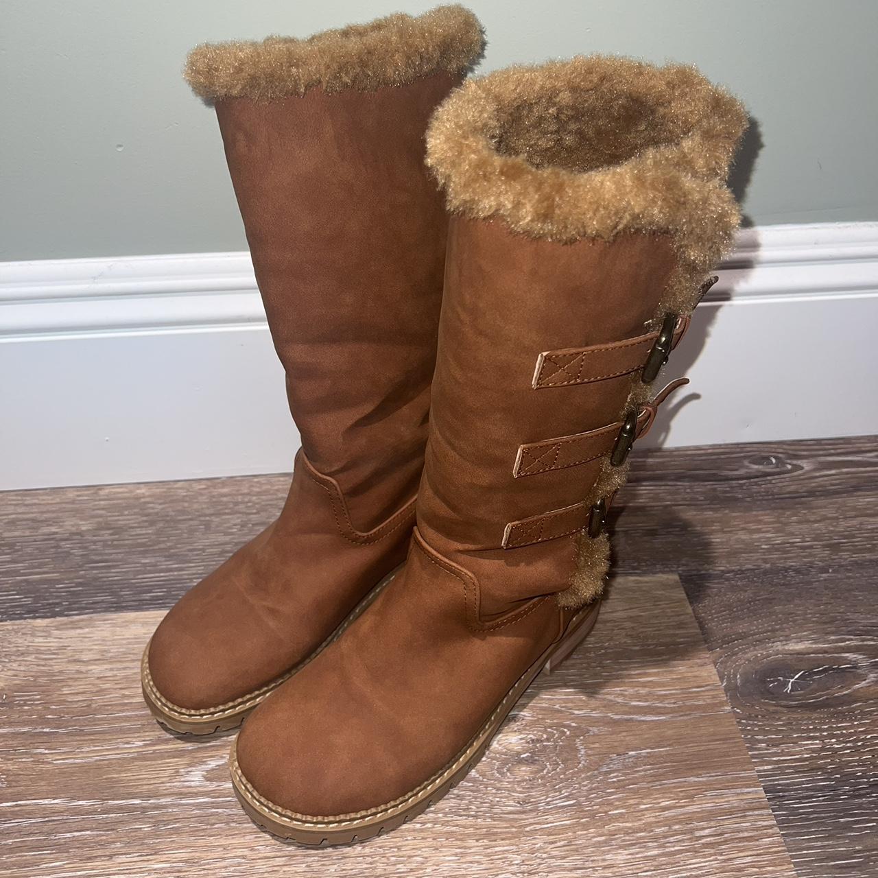 Brown Buckle Boots - bought from wconcept - fits a... - Depop