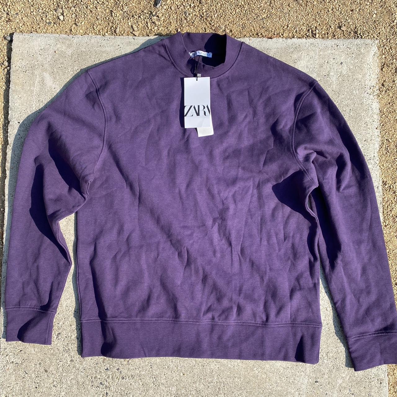 Zara basic purple sweatshirt with small turtleneck.... Depop
