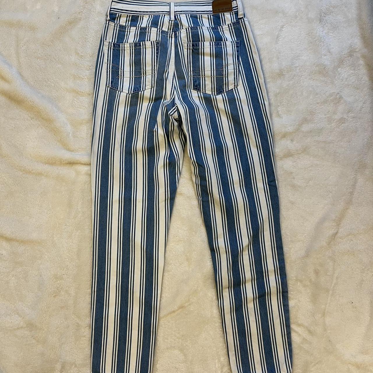 American Eagle, blue and white striped pants! Size... - Depop