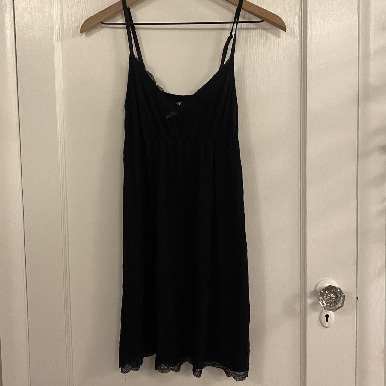 Adorable black slip dress * adjustable straps * bow... - Depop