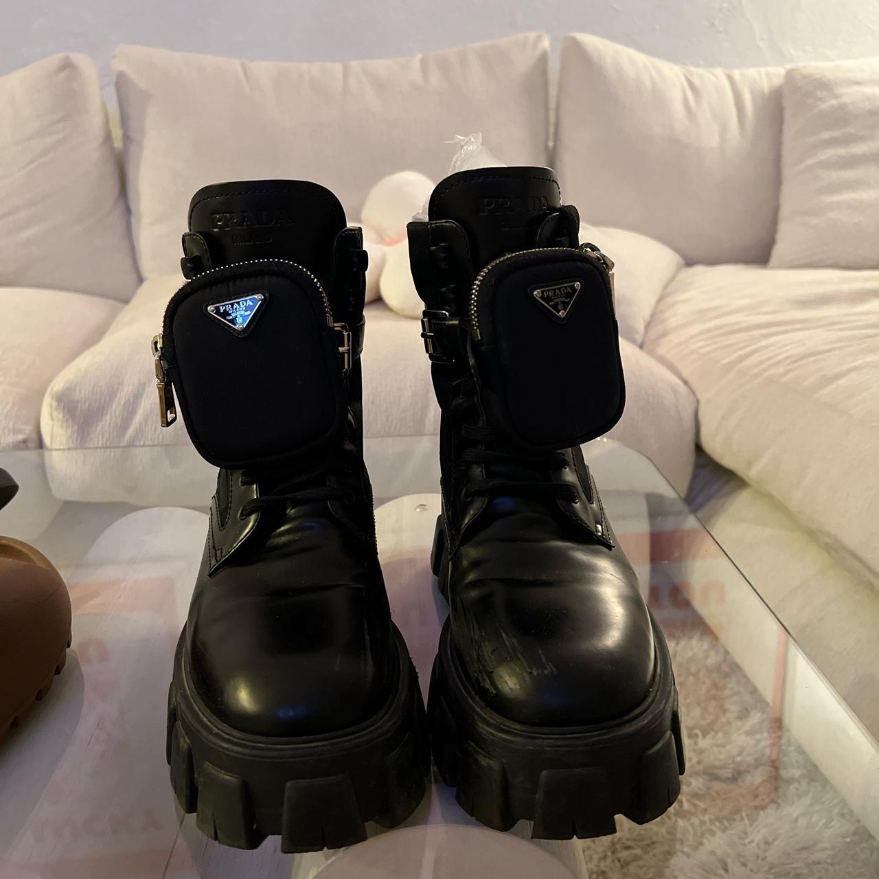 靴 Prada Combat boots Prada Brushed Leather Combat Boots | Saks Fifth Avenue