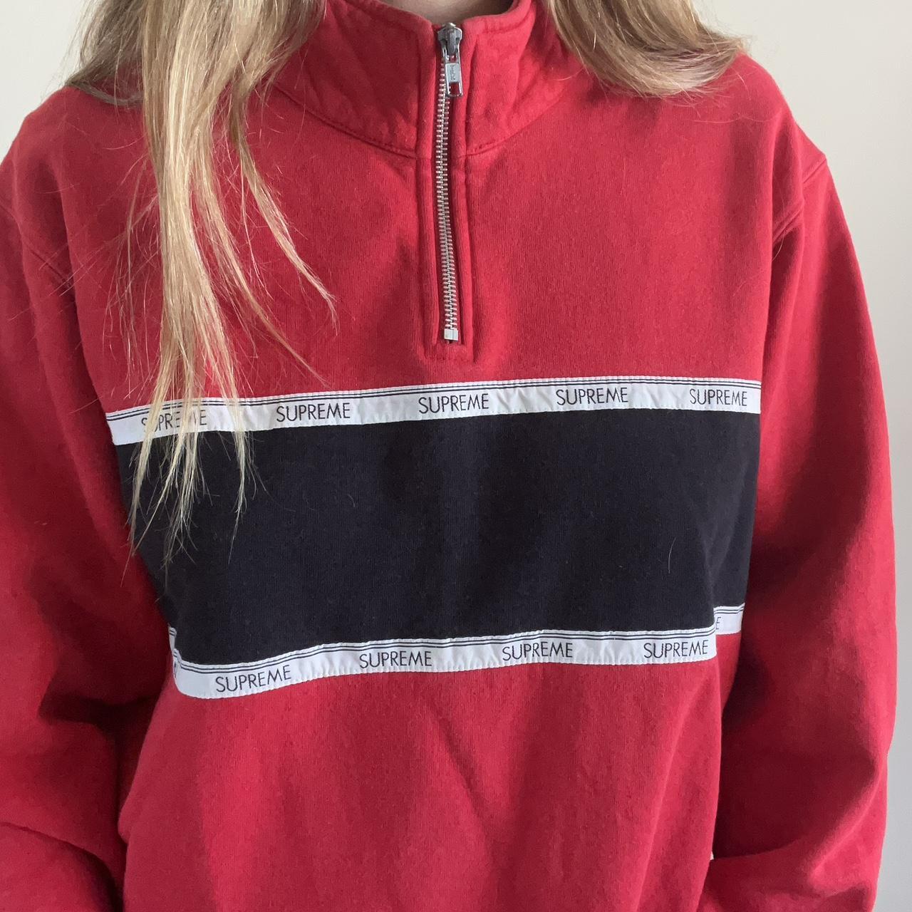 Vintage Red Supreme factory Sweatshirt