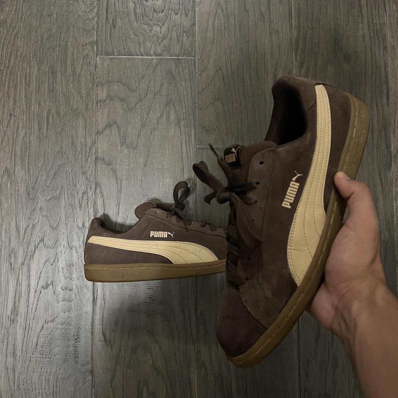 Brown Puma Sneakers With Gum Bottom Worn A Few Depop 