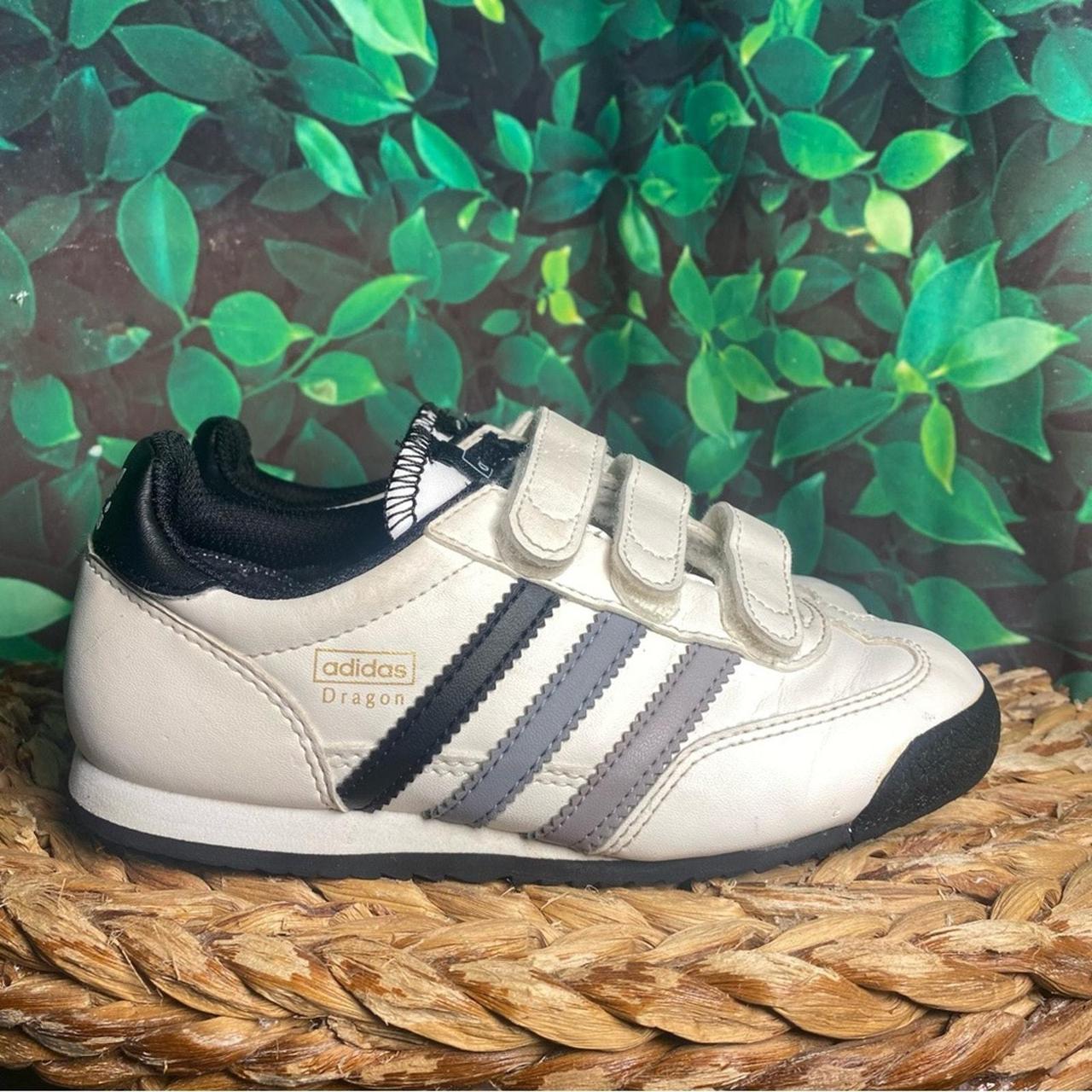 Adidas dragon j v strap white black grey kids