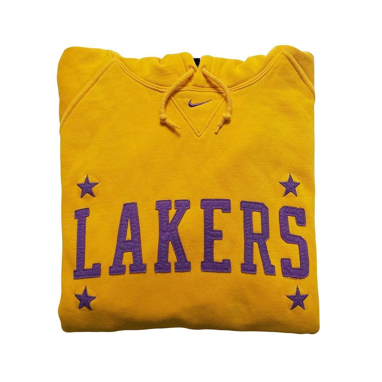 Vintage LA Lakers Center Swoosh Hoodie Tag: - Depop