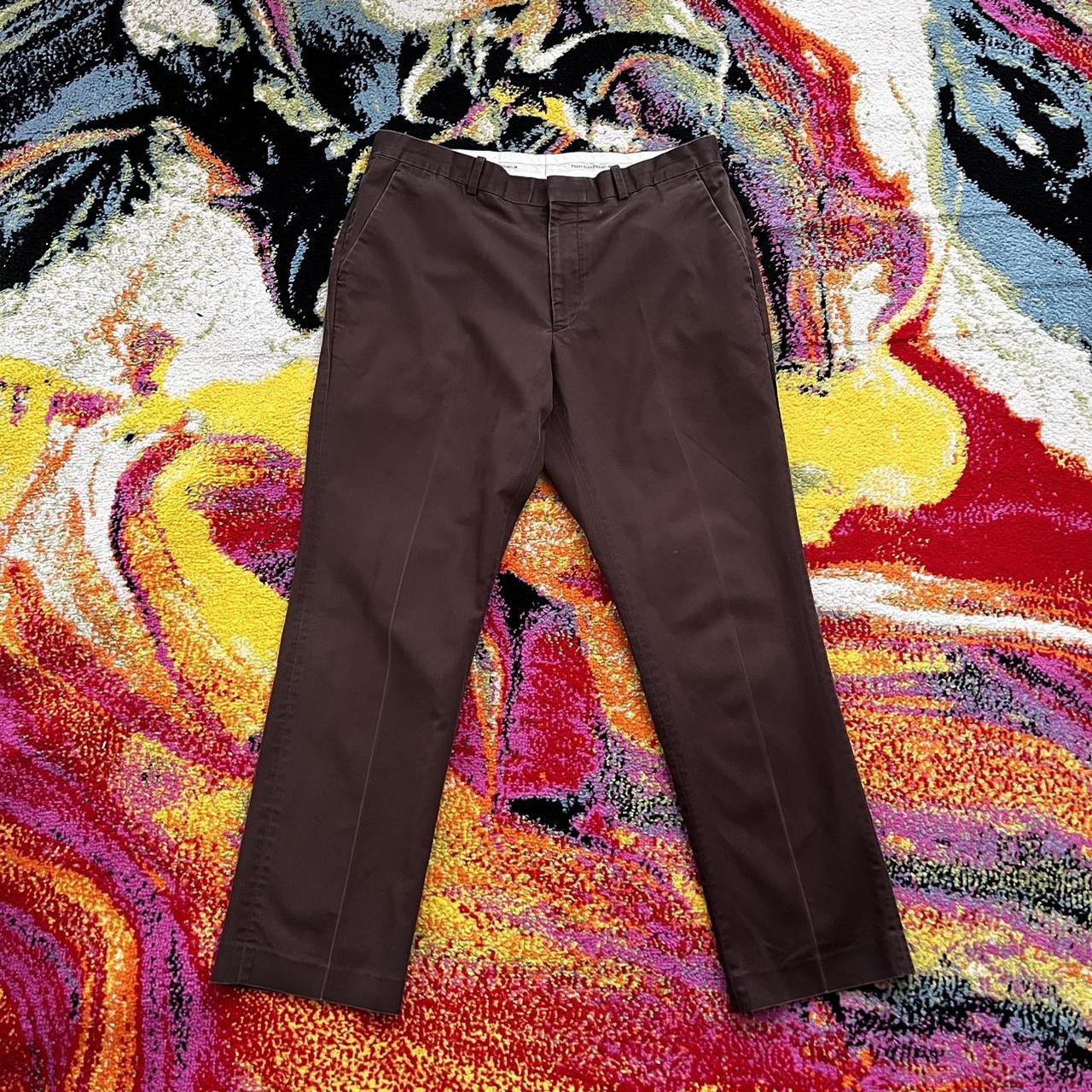 Perry Ellis Men's Brown Trousers Depop
