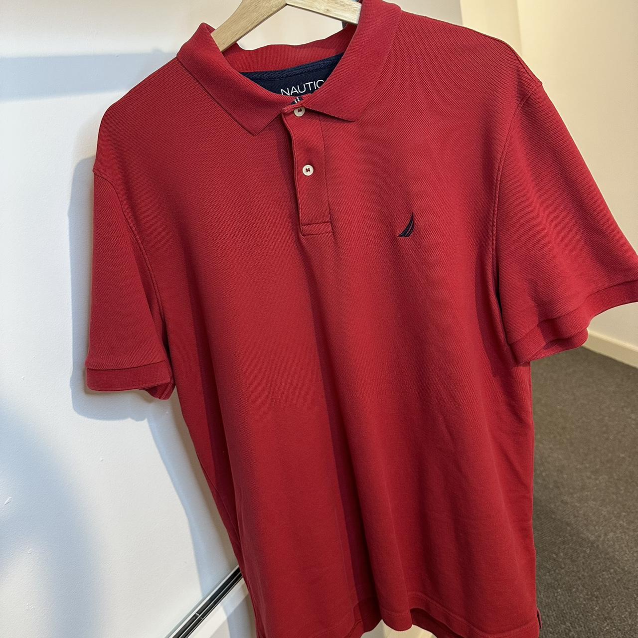 Vintage Nautica red polo shirt. Size XL but fits... - Depop