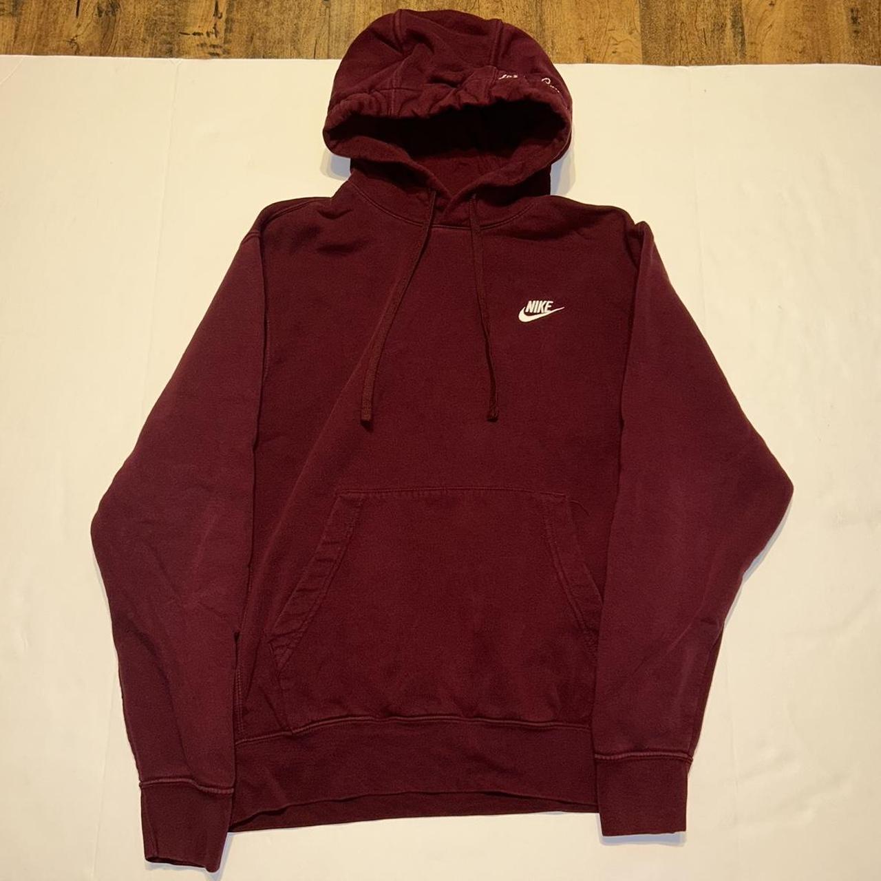 Nike Men's Burgundy Hoodie | Depop