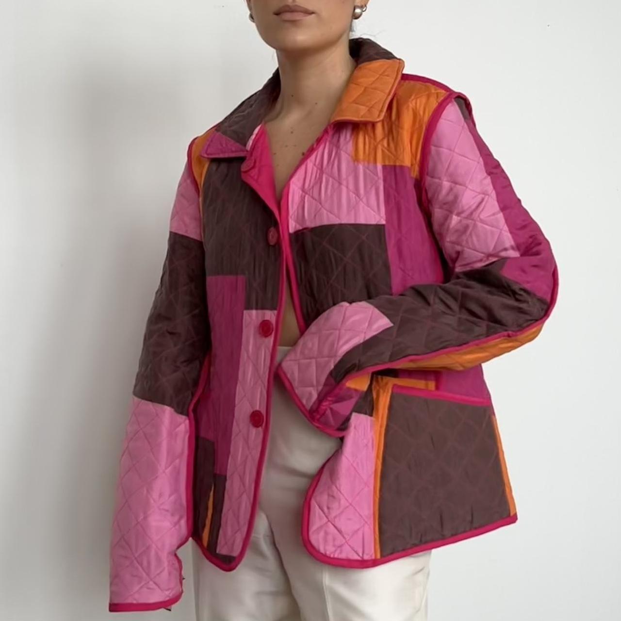 American Vintage Women's Pink and Orange Jacket Depop