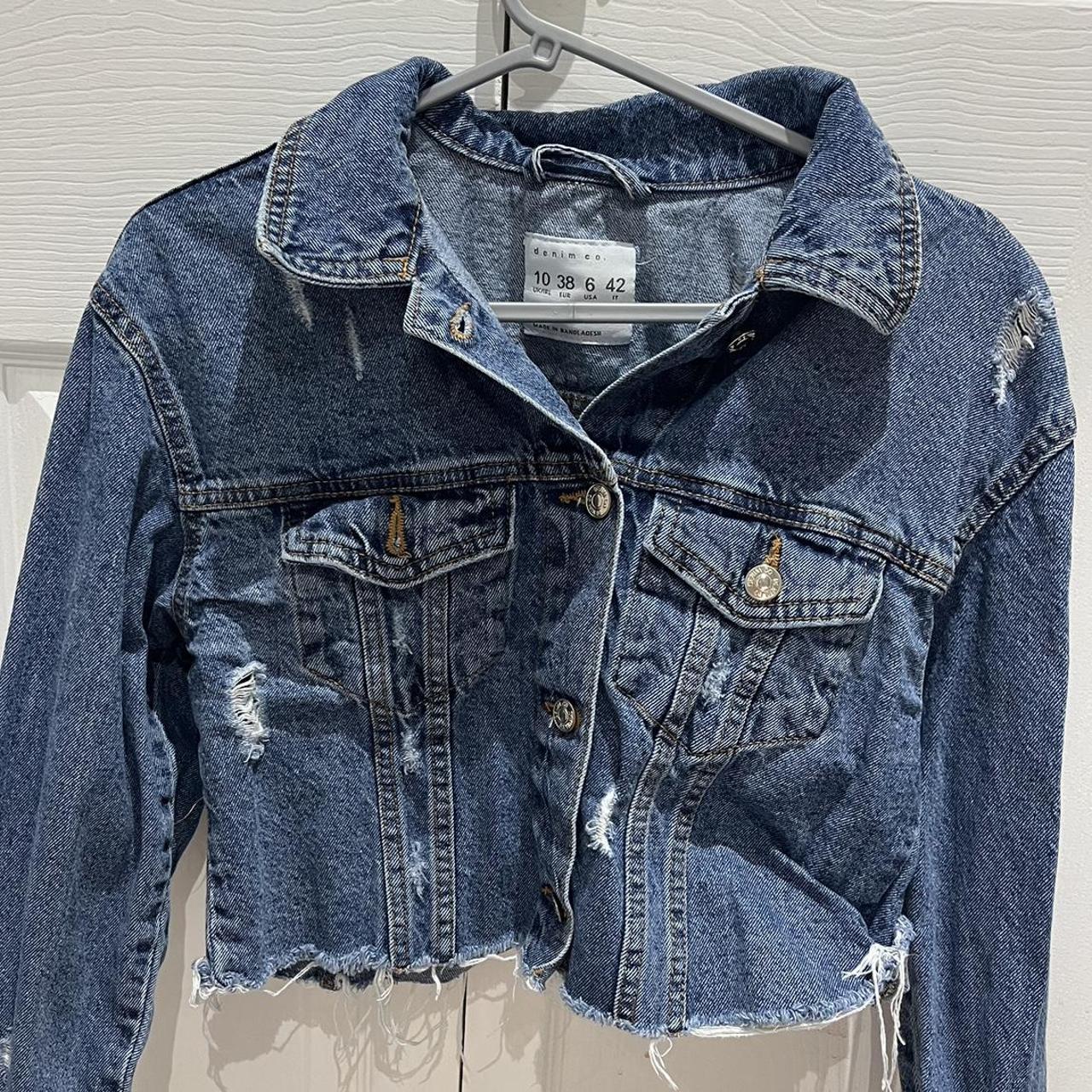 Primark cropped denim jacket Size 10 Barley... - Depop