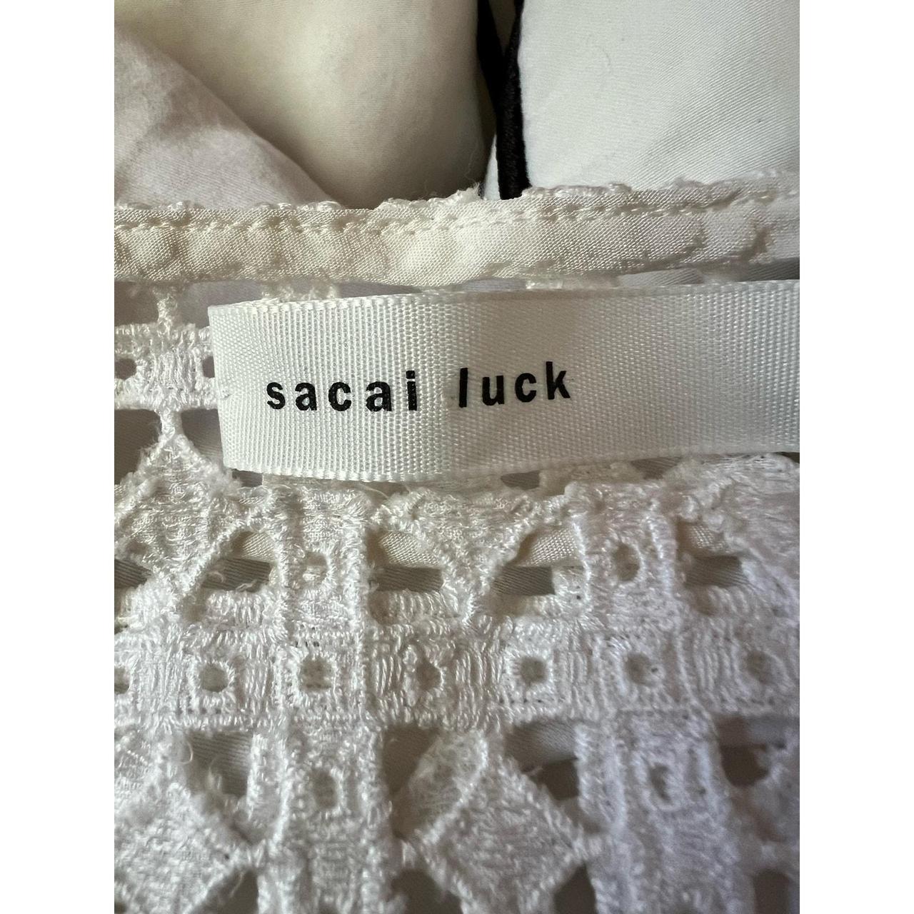 Sacai Luck Cutout Square Dress in White size 2... - Depop