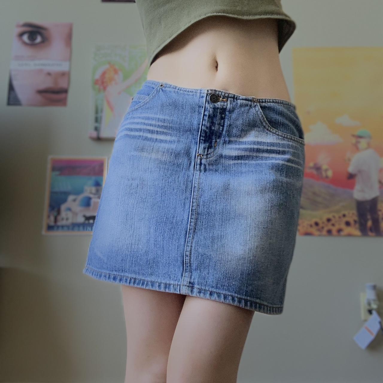 Vintage SO GSJC brand denim skirt no waist mid