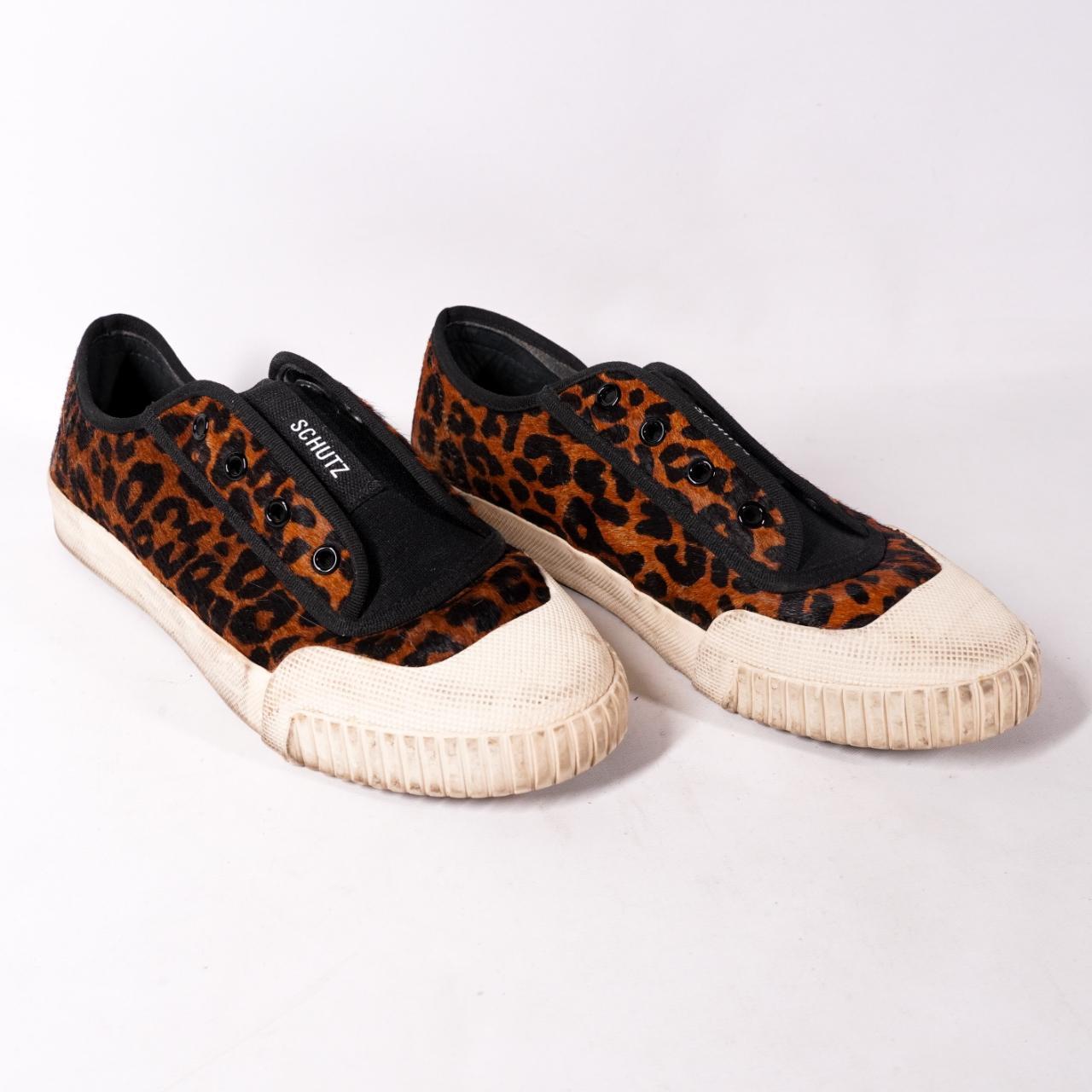 Schutz Animal Print Leopard Sandstone Flats Shoes... - Depop