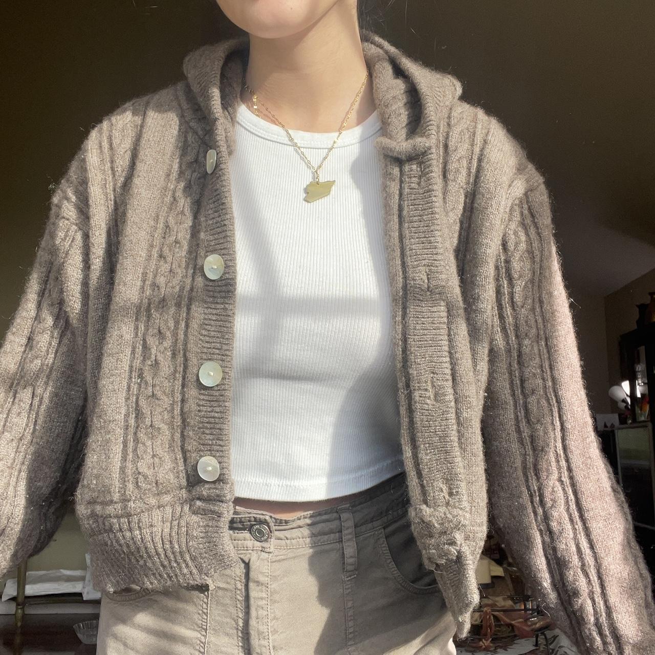 Cozy thick knit button up cardigan with a Depop