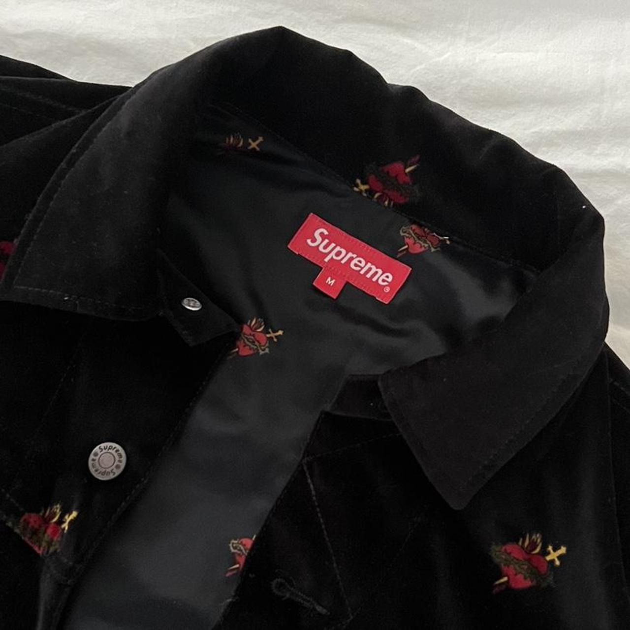 price negotiable!!! supreme velvet trucker jacket...