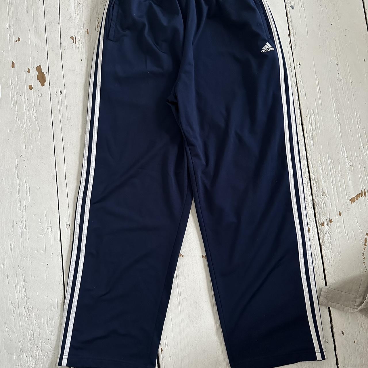 Dark blue vintage adidas joggers relaxed fit with... - Depop