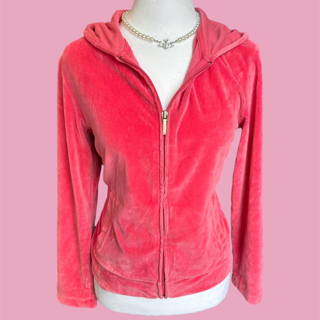 Pink Y2k Streetwear Velour Zip Up Sweater 🛍️ free... - Depop