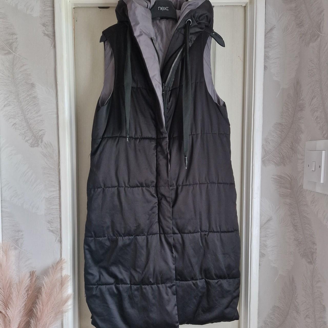 Zara longline padded reversible gilet Hooded... Depop