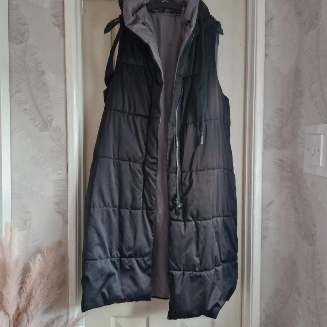 Zara longline padded reversible gilet Hooded... Depop