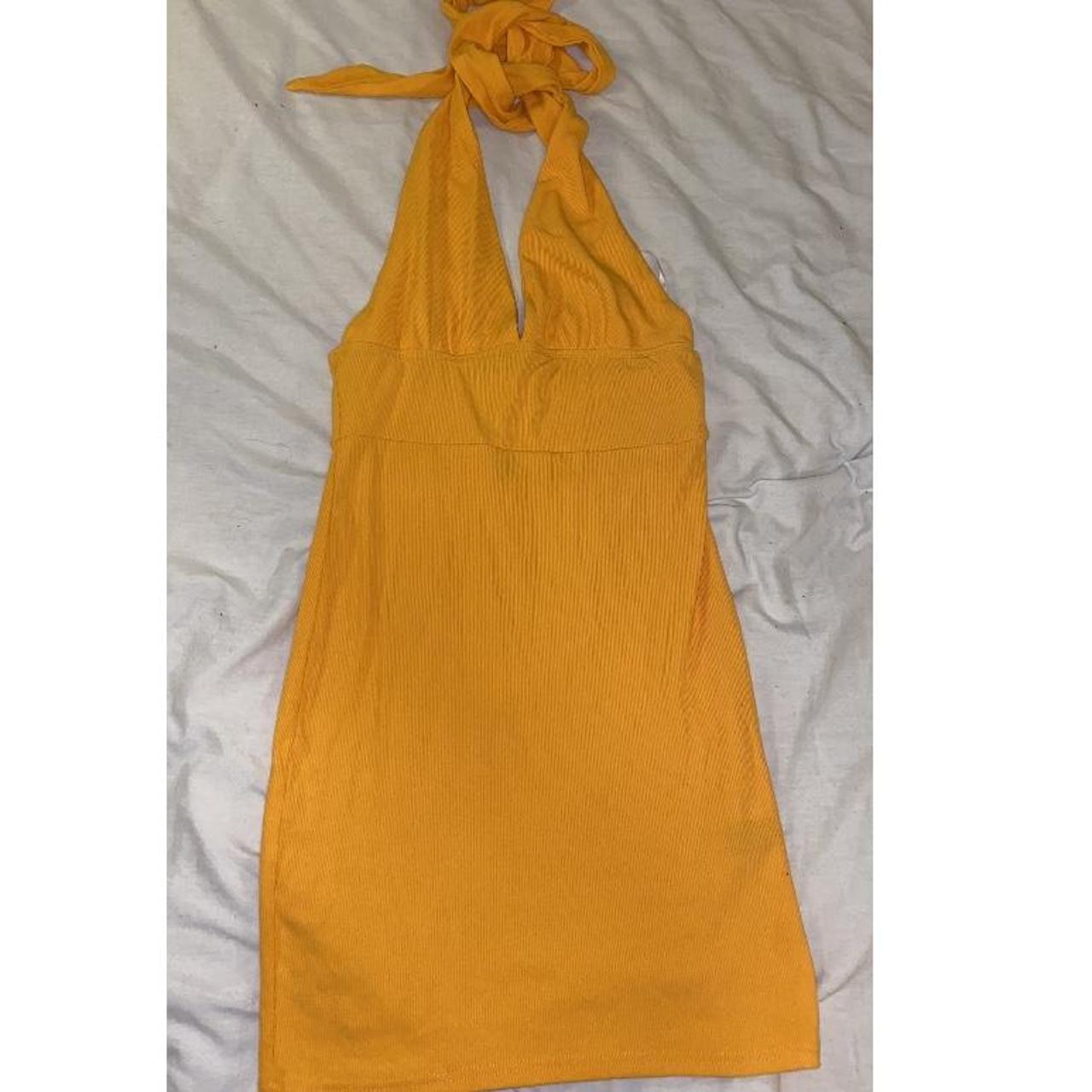 Mustard halter-neck dress - Shein - Depop