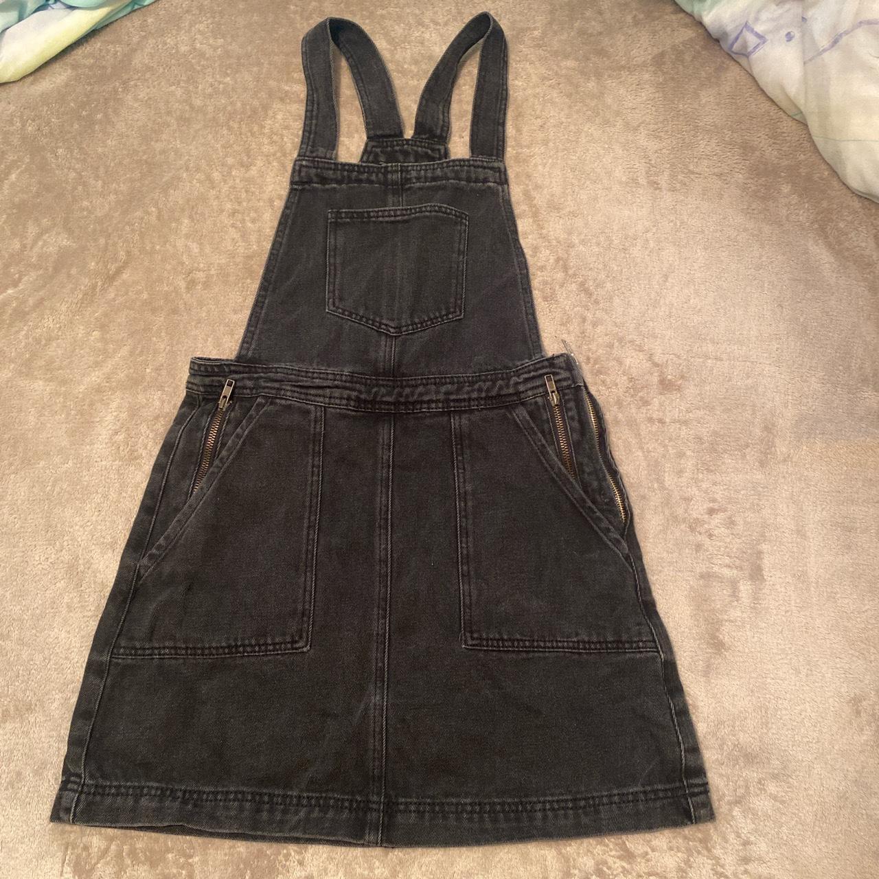 Black jean skirt overalls best sale