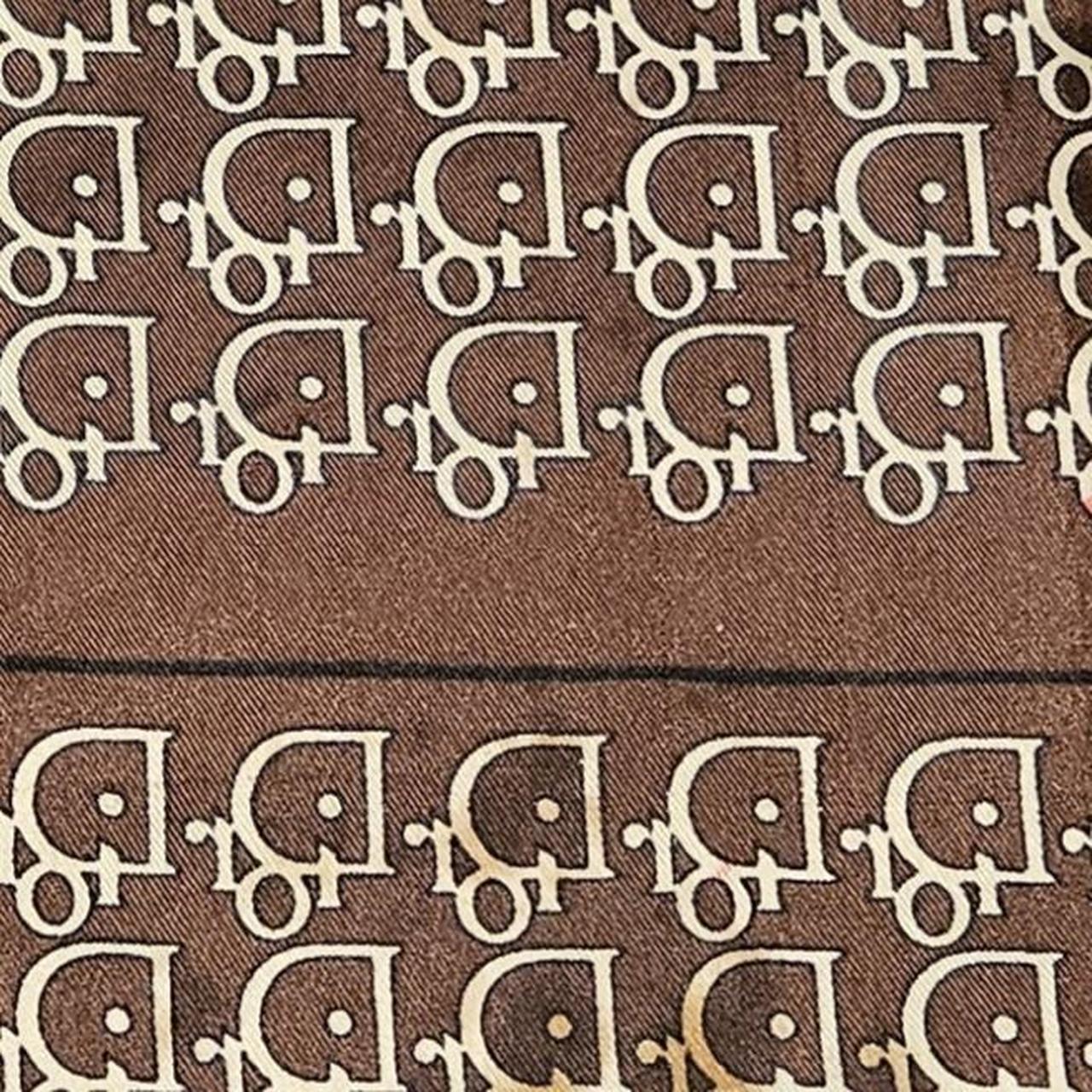 Dior silk Scarf in brown beige monogram 100% - Depop
