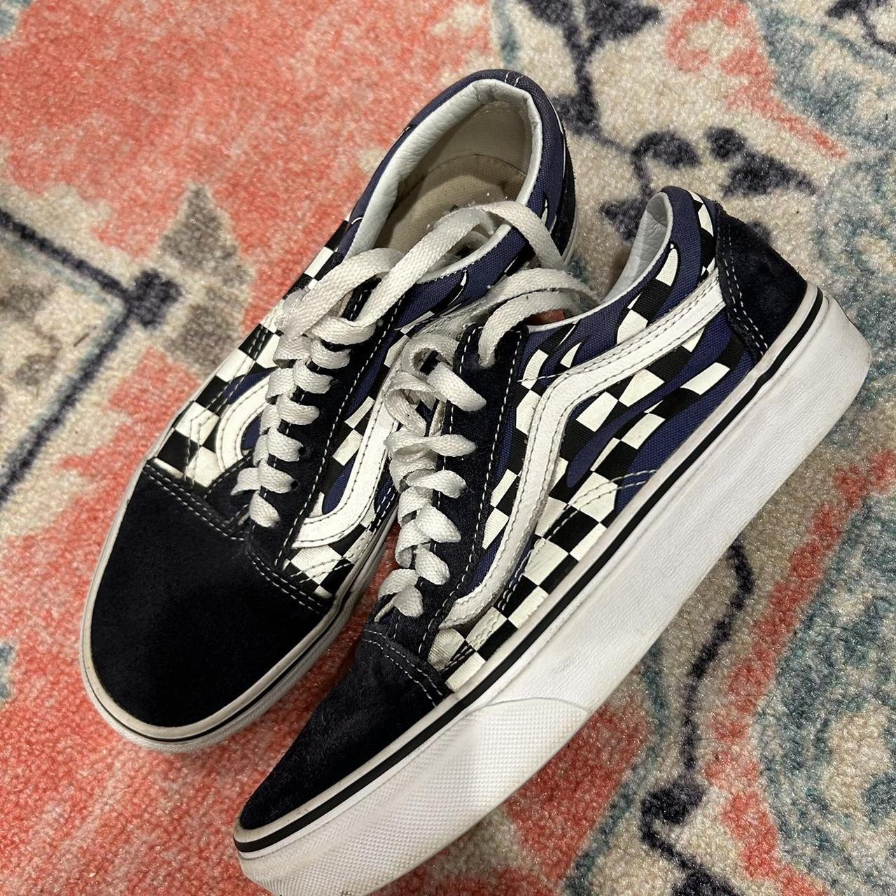 Navy blue flame store vans