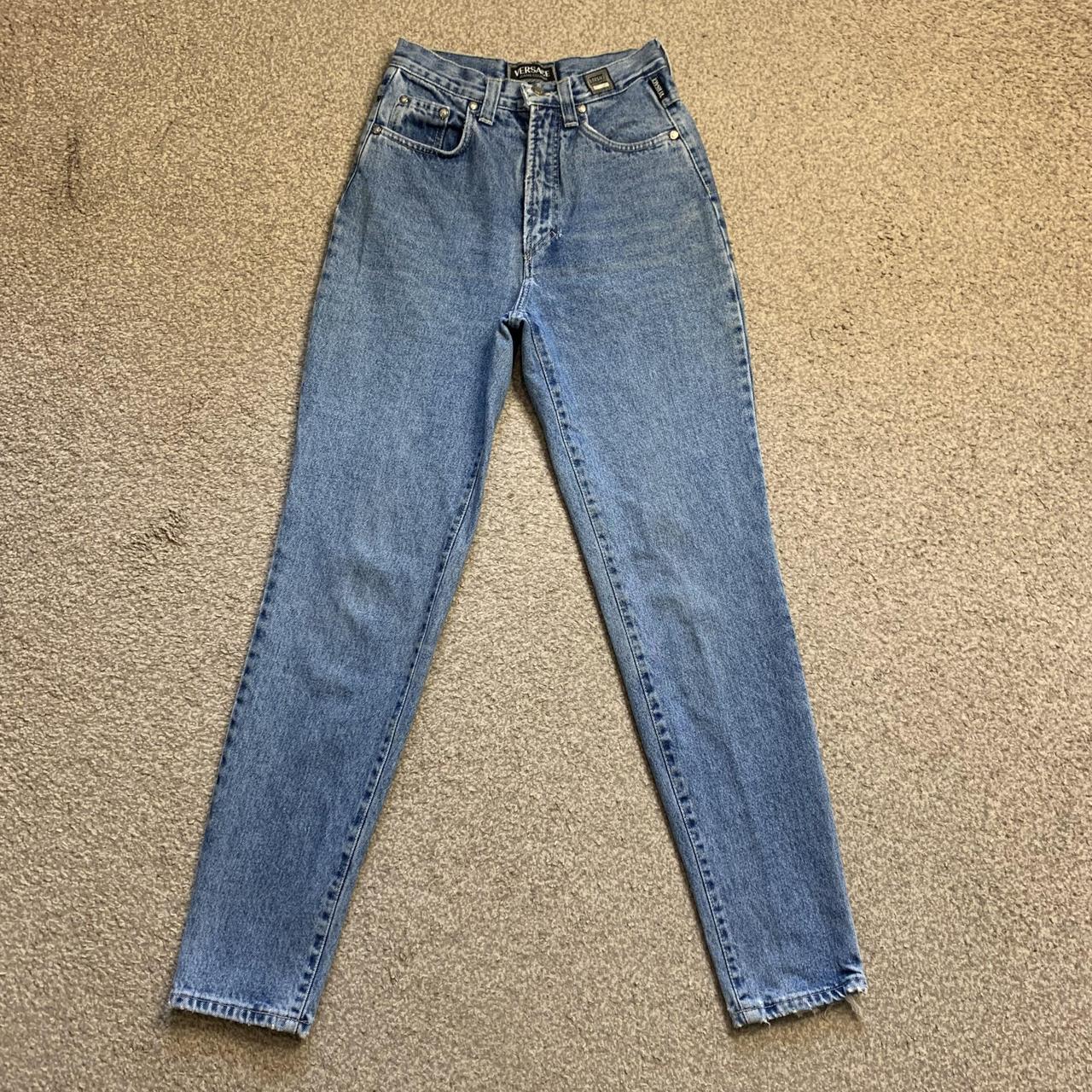 Versace Women's Blue Jeans | Depop