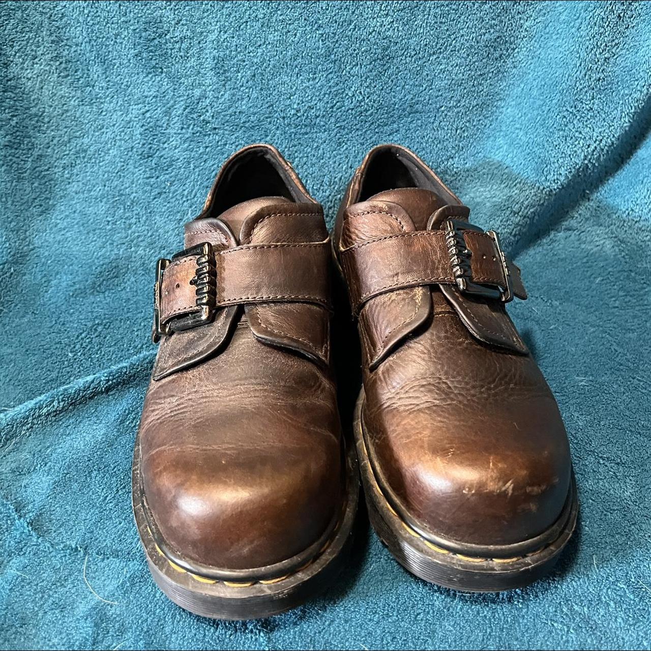 Vintage brown Doc Marten clogs. Beautiful buckle... - Depop