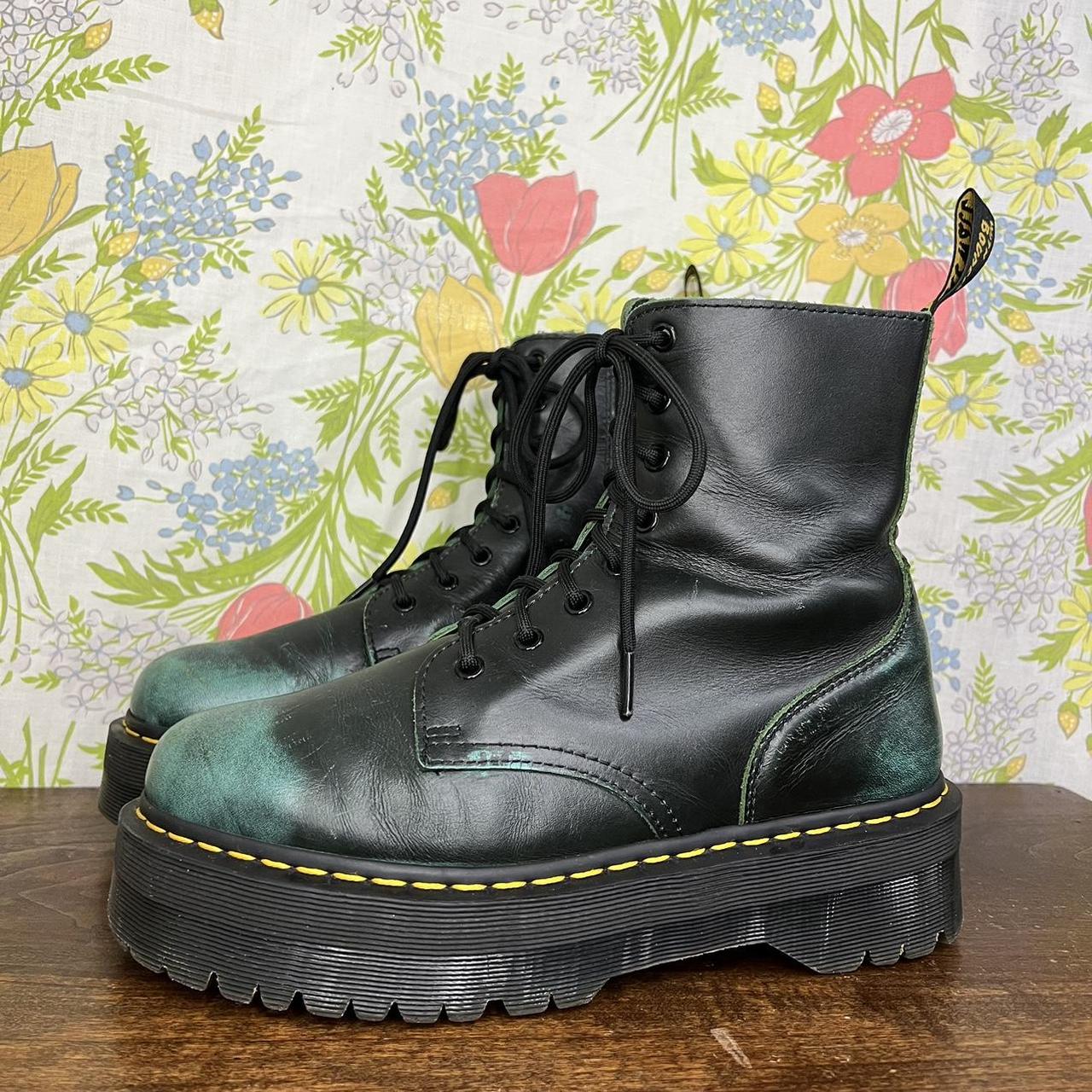 Dr. Martens vintage green ruboff platform Jadon. Depop