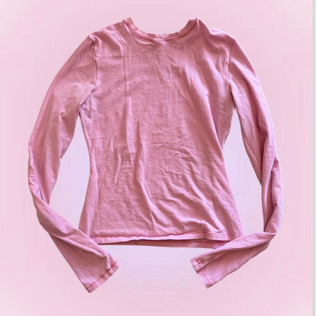 SKIMS bubblegum pink cotton jersey long sleeve -Size... - Depop