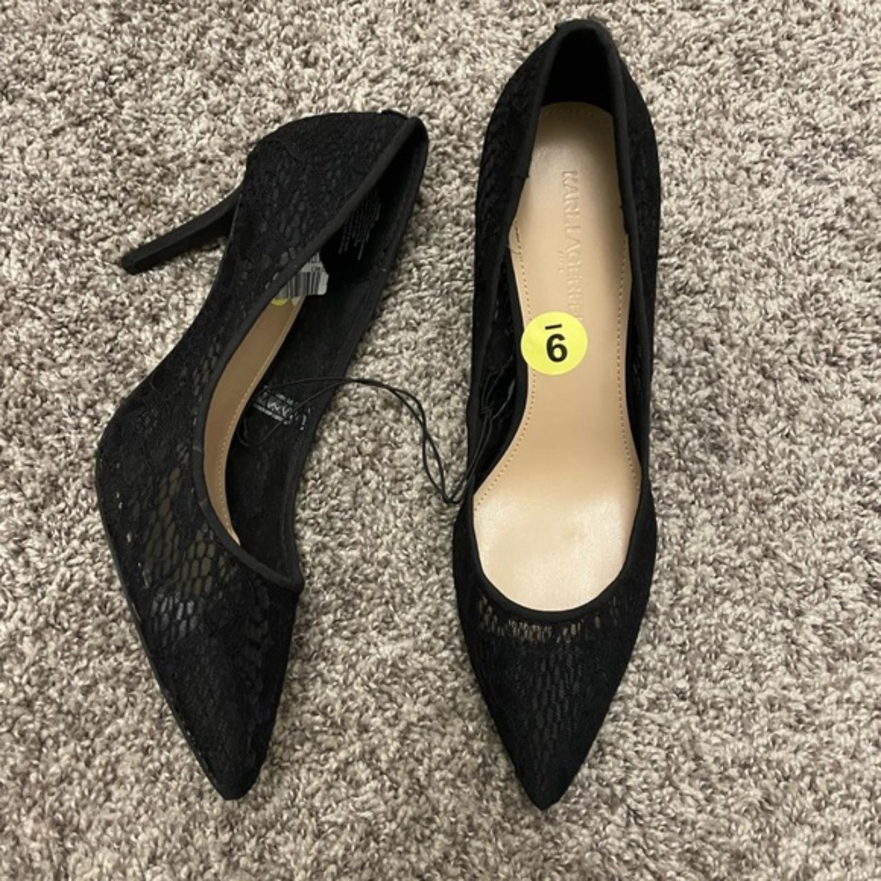 Karl lagerfeld Black lace Pumps NWT FIRM PRICE HEEL. Depop