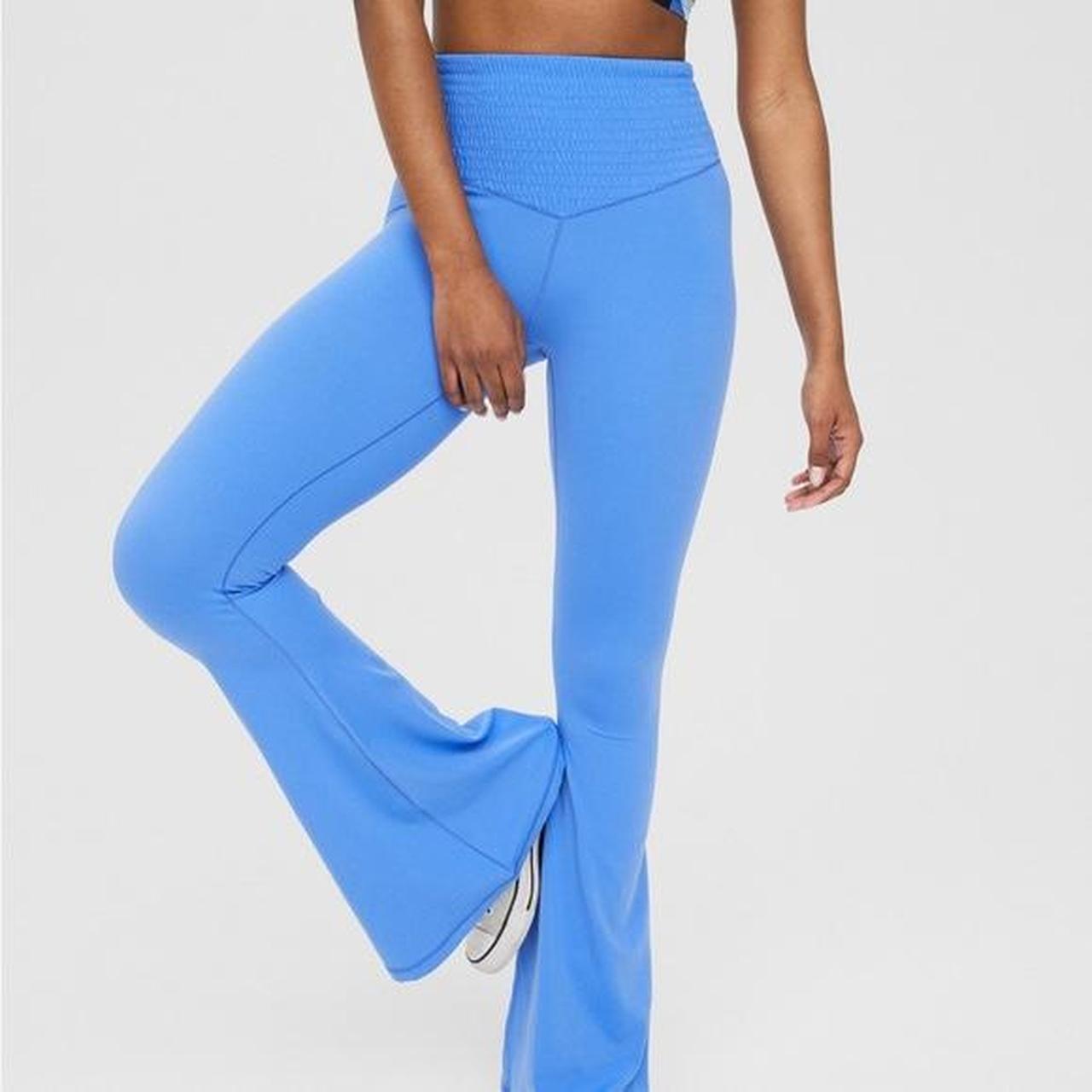 Aerie Blue Flare Leggings Size XS Regular... Depop