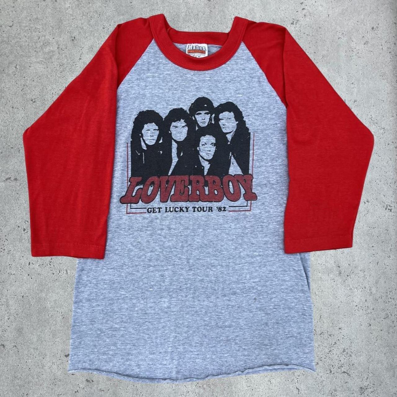 Vintage Loverboy Band Shirt 80's Raglan style Get... - Depop