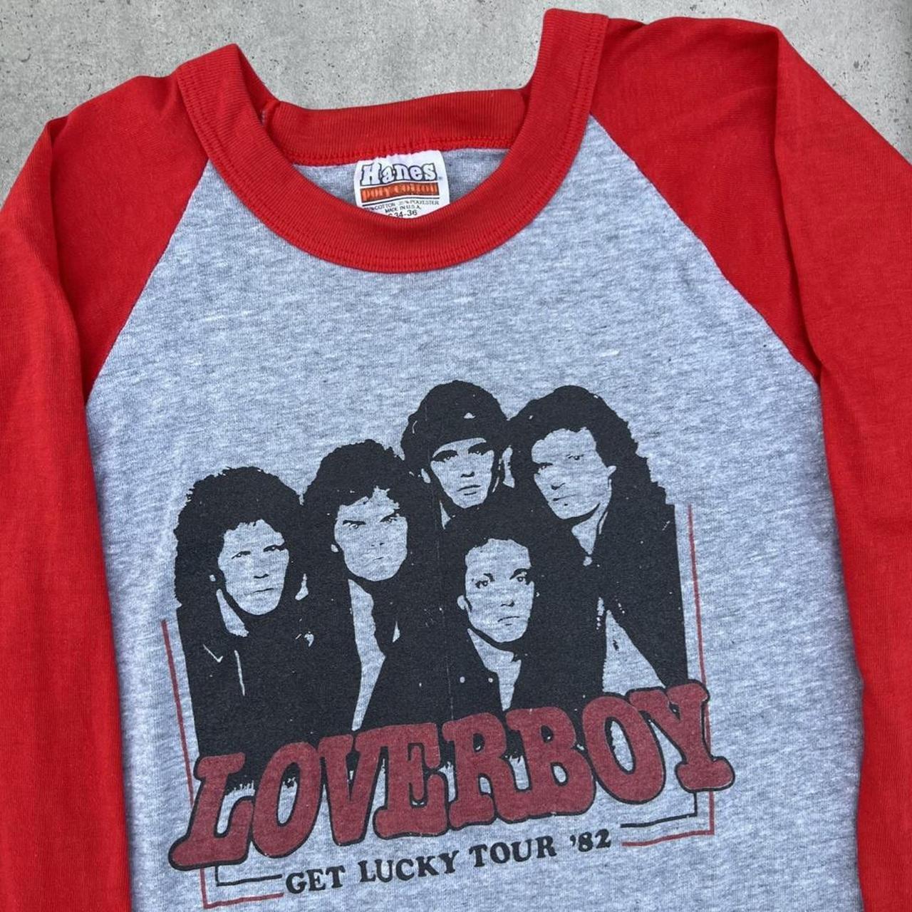 Vintage Loverboy Band Shirt 80's Raglan style Get... - Depop