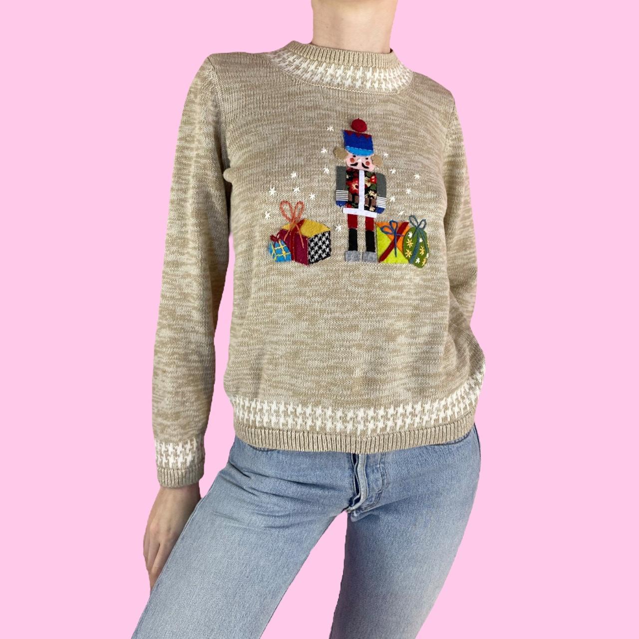 Y2K Novelty Christmas Nutcracker Sweater Pullover... Depop