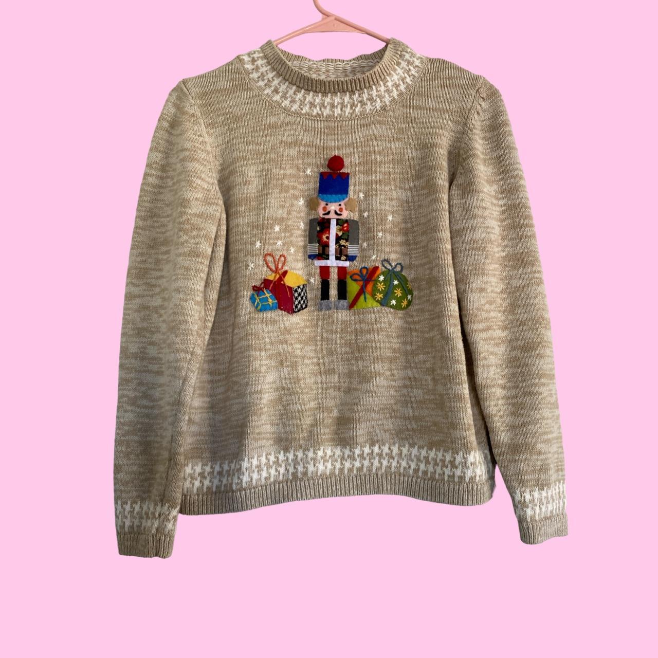 Y2K Novelty Christmas Nutcracker Sweater Pullover... Depop