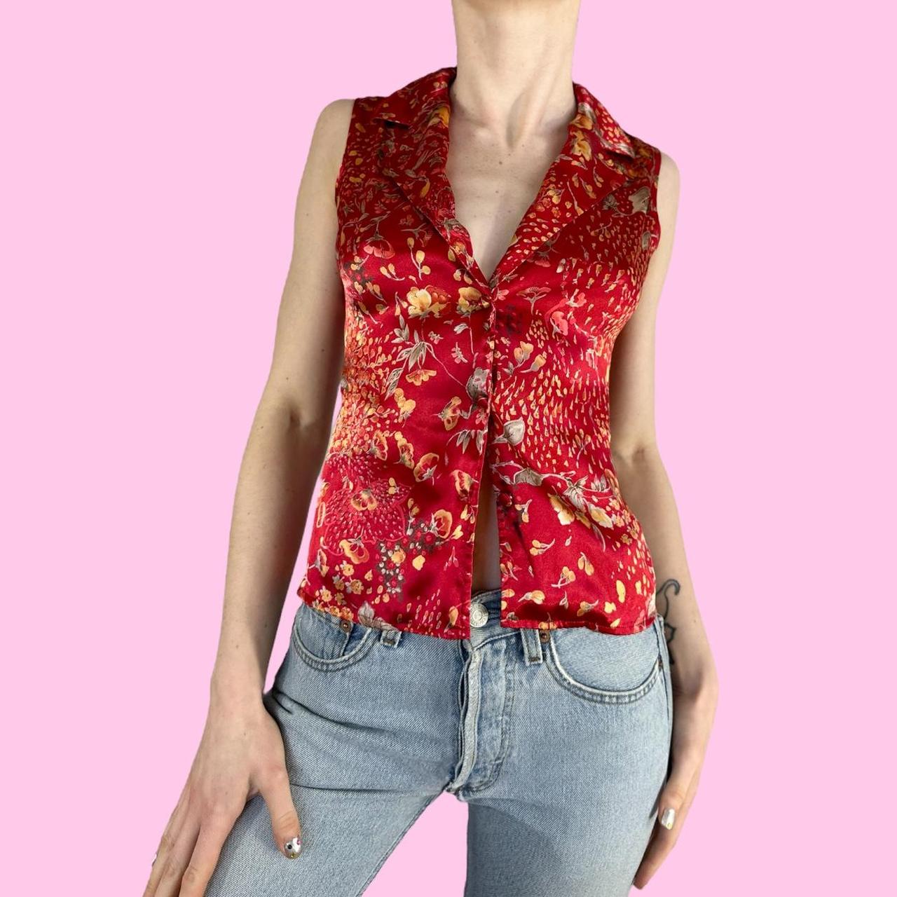 Women's Red Vest Depop