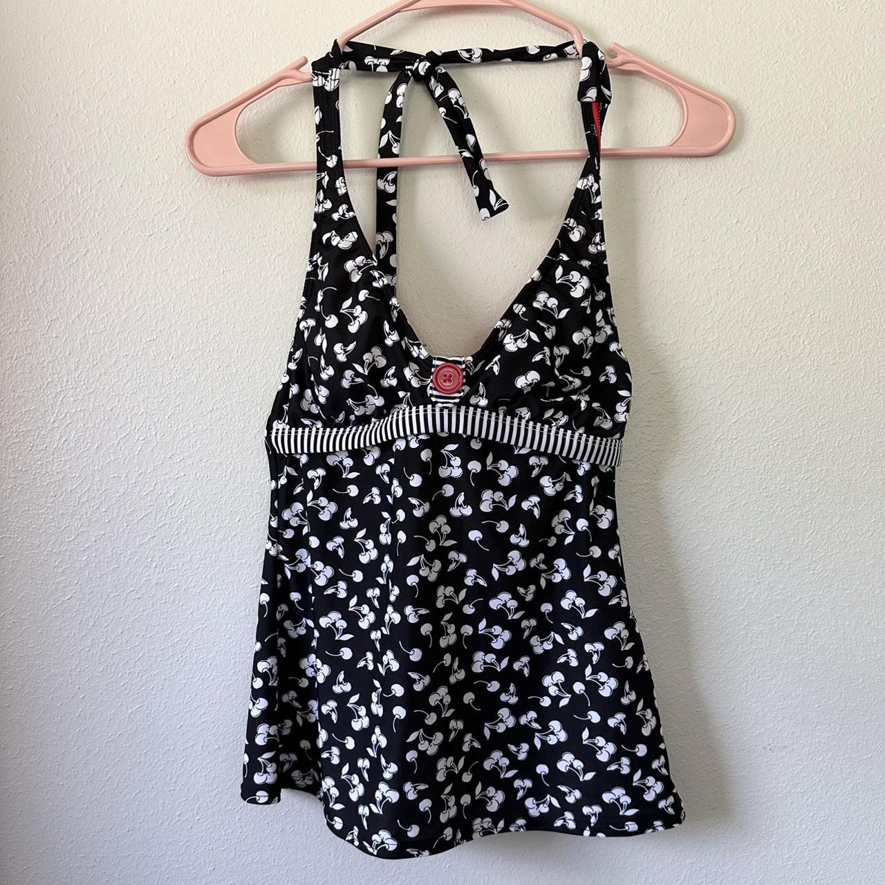 Hobie Women's Black and White Bikini-and-tankini-tops | Depop