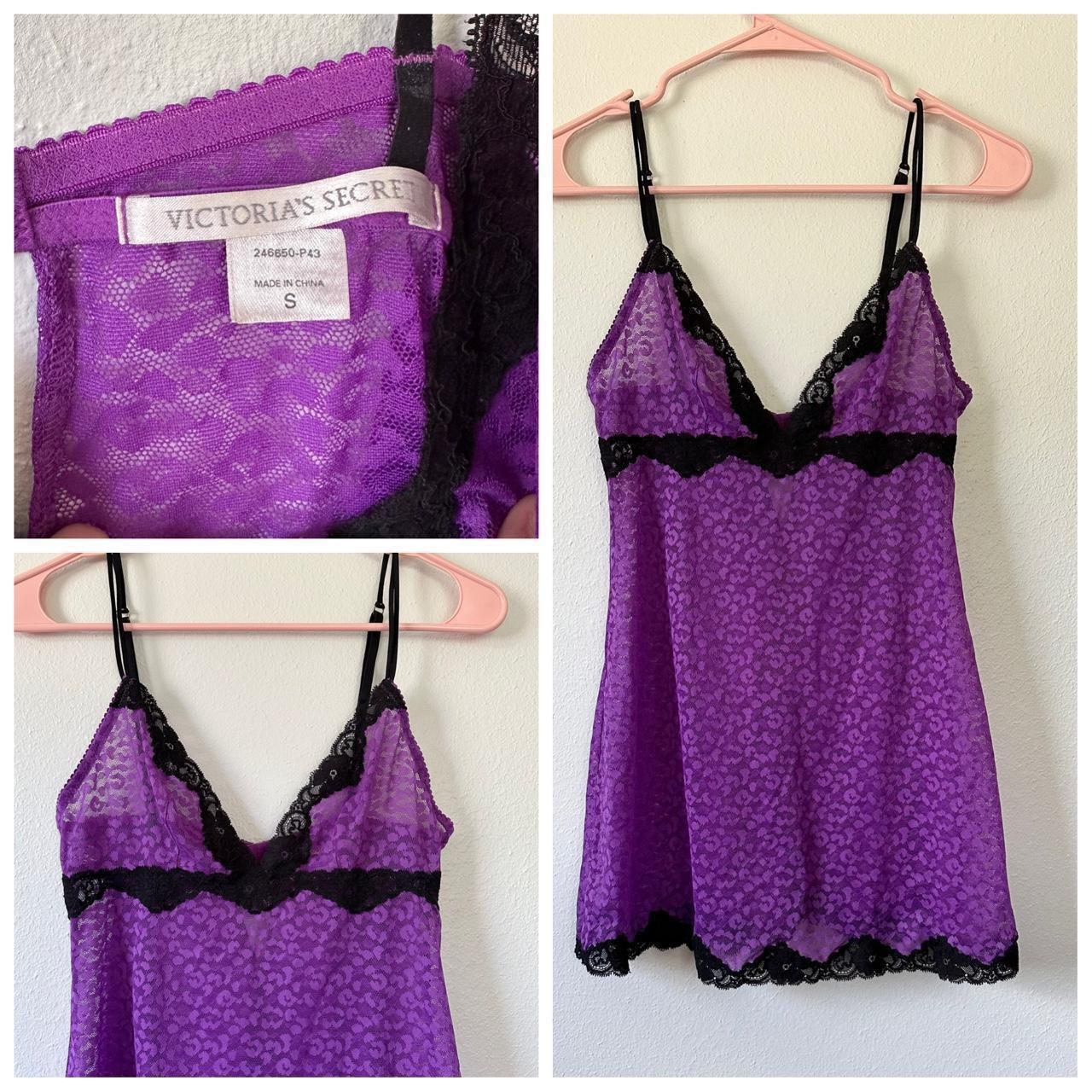 Victoria’s Secret Purple/Black retailer Lace Detail Lingerie Dress