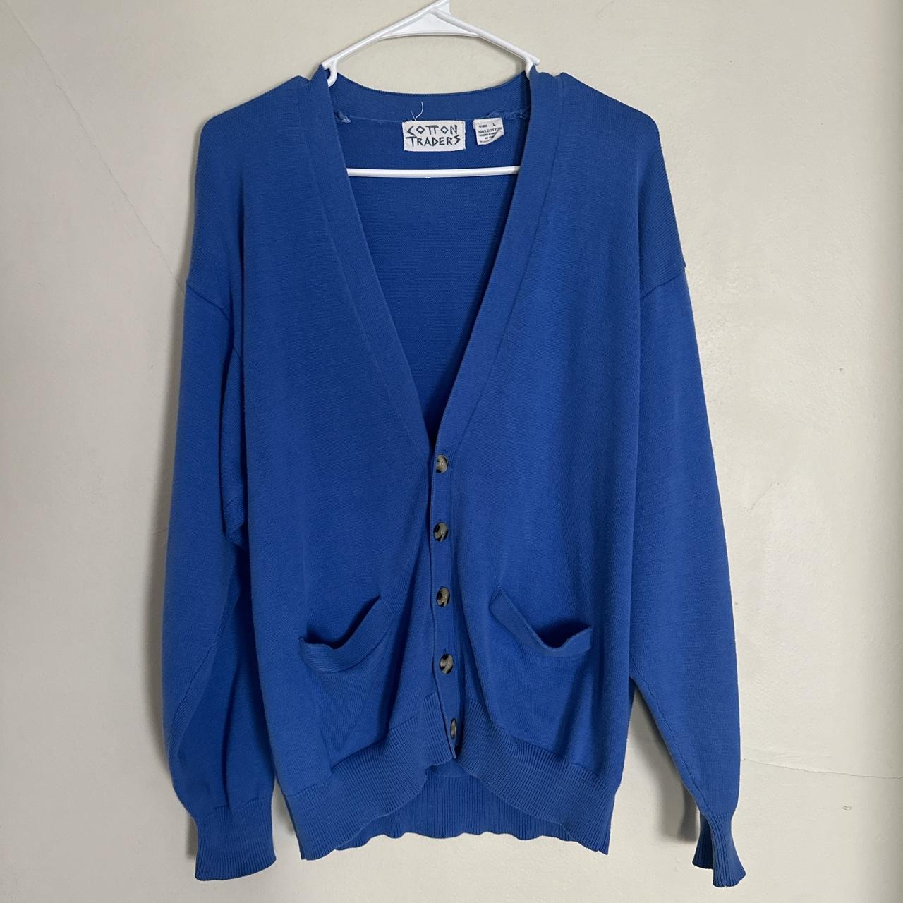Cotton Traders Women's Blue Cardigan | Depop