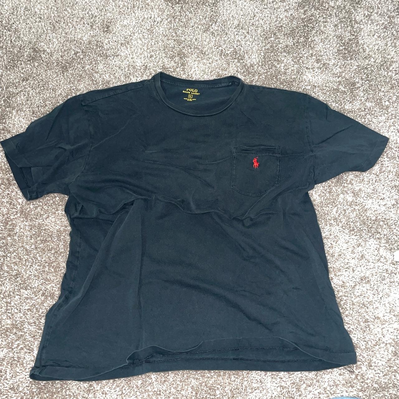 Faded black Polo t shirt! - Depop