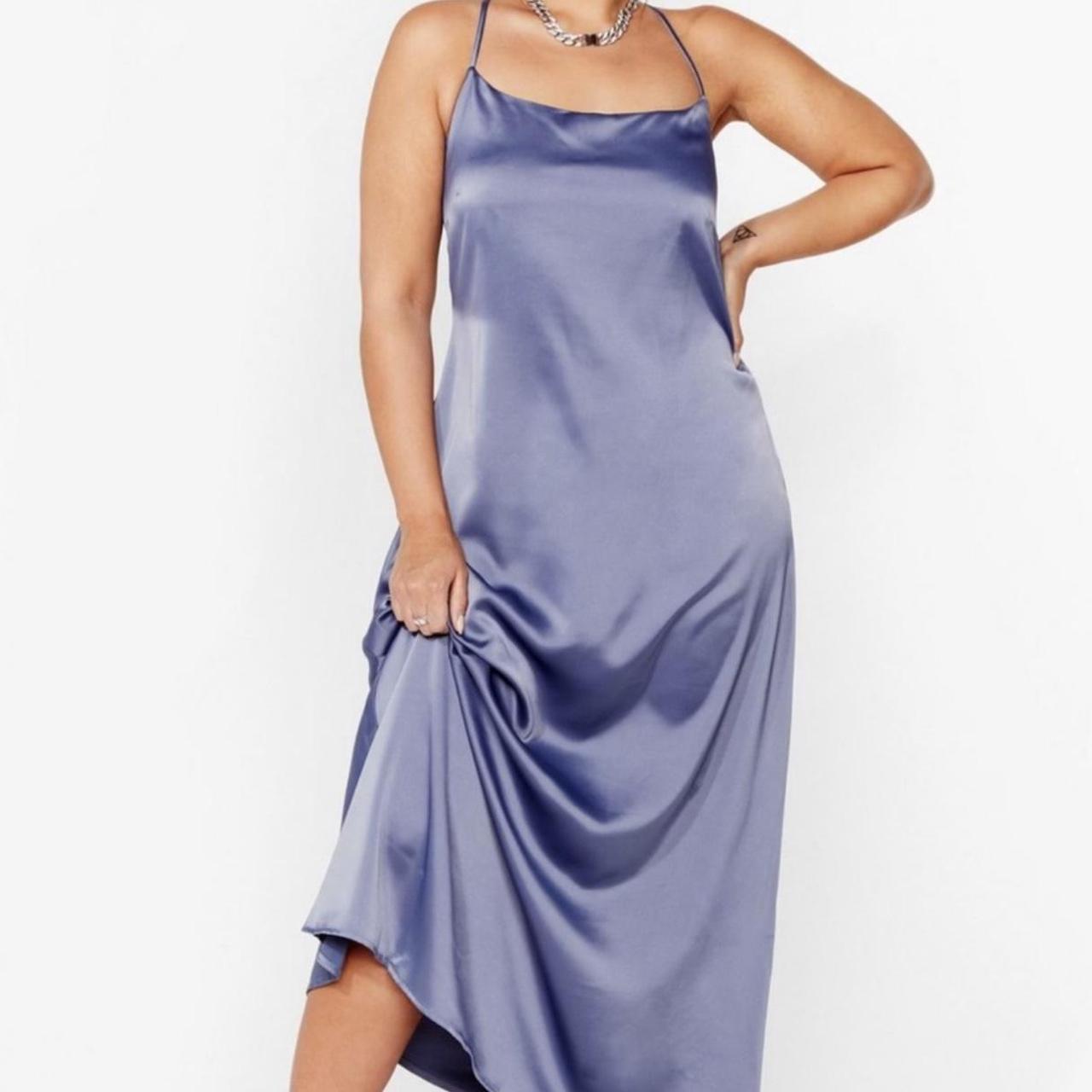 nasty gal scoop neck open back tie maxi dress