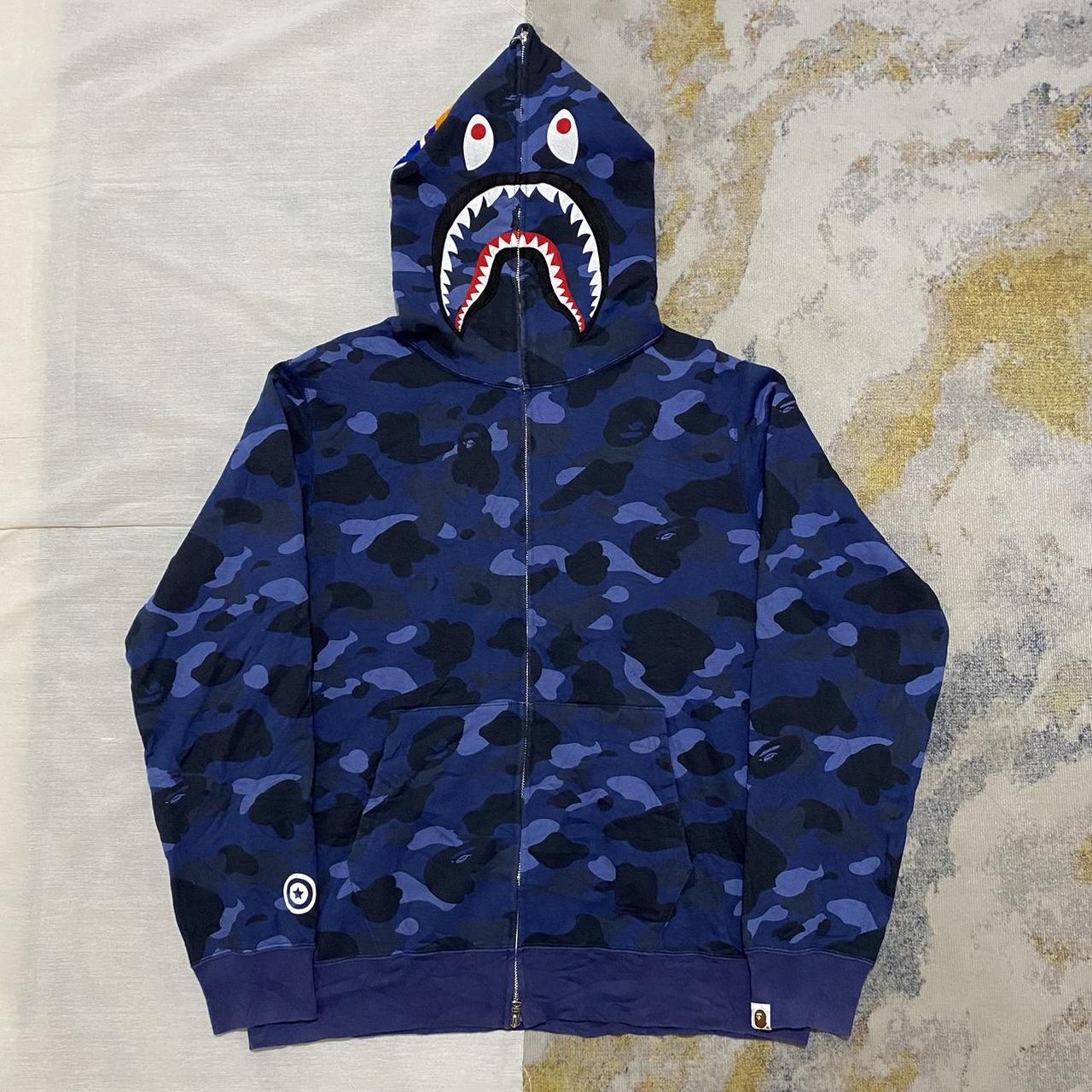 Bape shark WGM fullzip hoodie Size Xlarge Good Depop