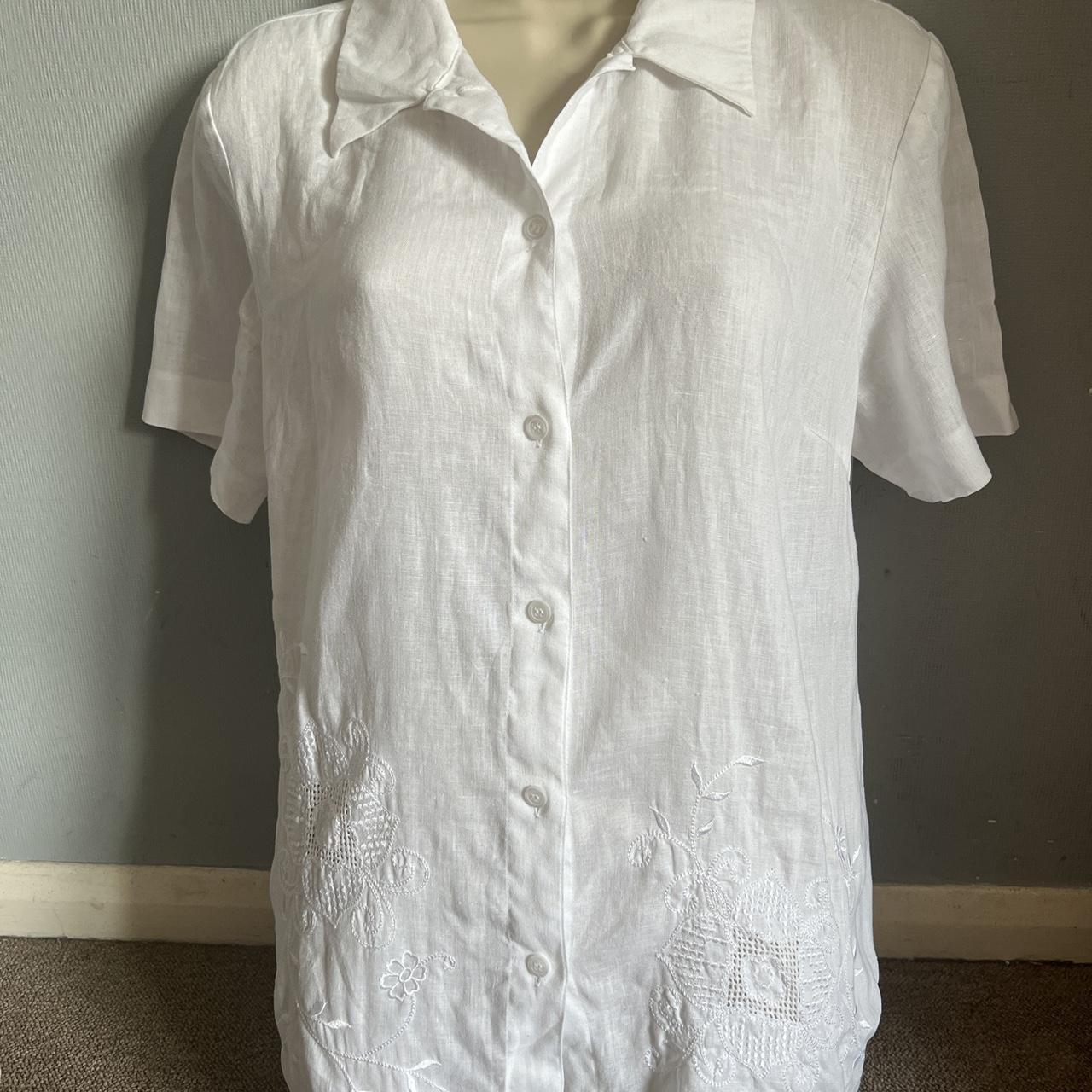 Vintage Laura Ashley linen blouse Cottagecore UK 12... - Depop