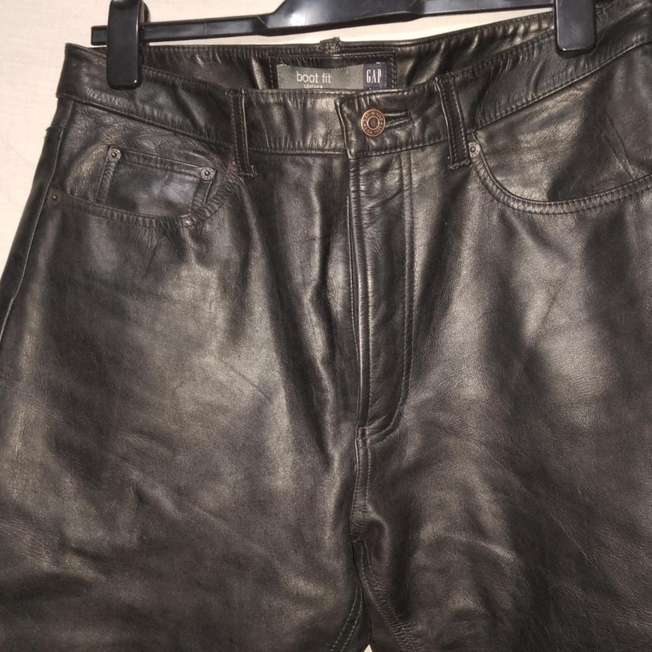 Gap Bootcut Leather Jeans Excellent Condition- v... - Depop