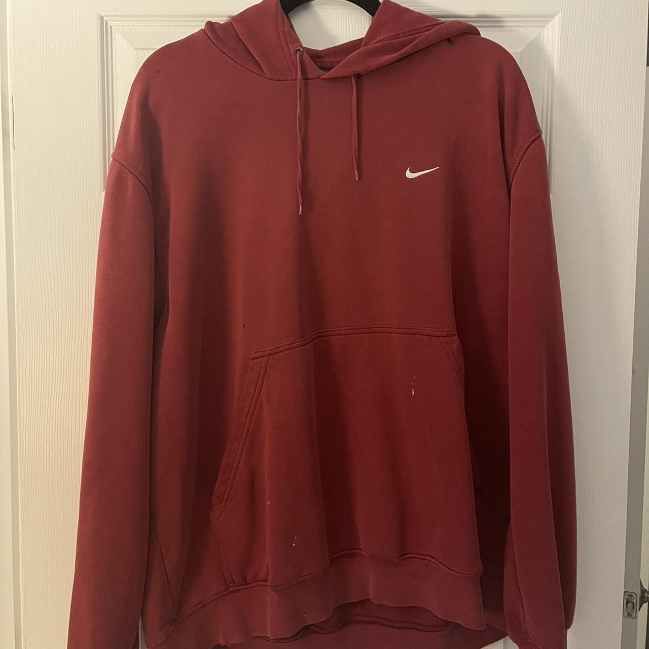 Red Nike Check Hoodie #red #nike #hoodie#nikehoodie - Depop