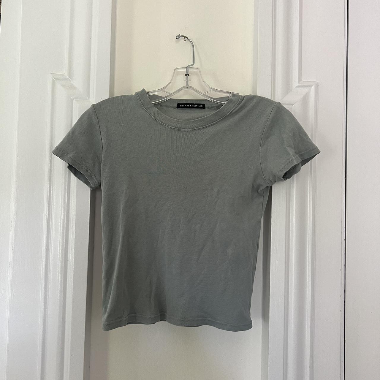 Brandy Melville green baby tee style top. So cute... - Depop