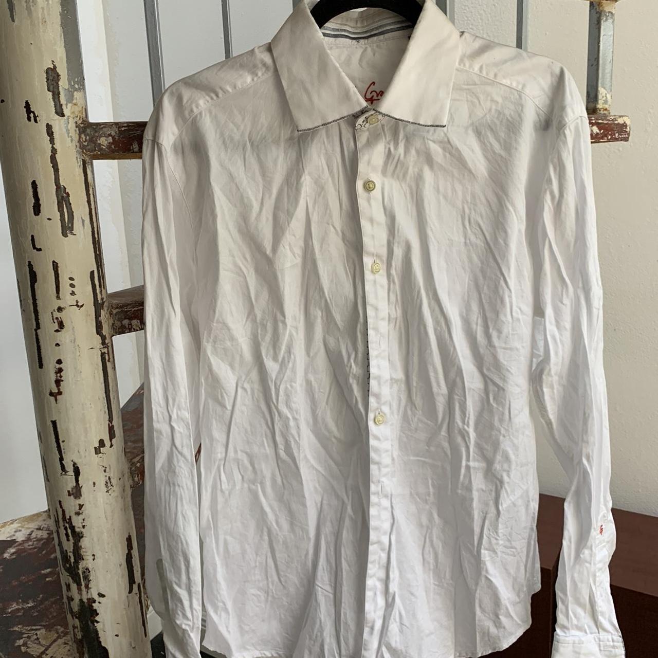 Men's White and Black Shirt | Depop